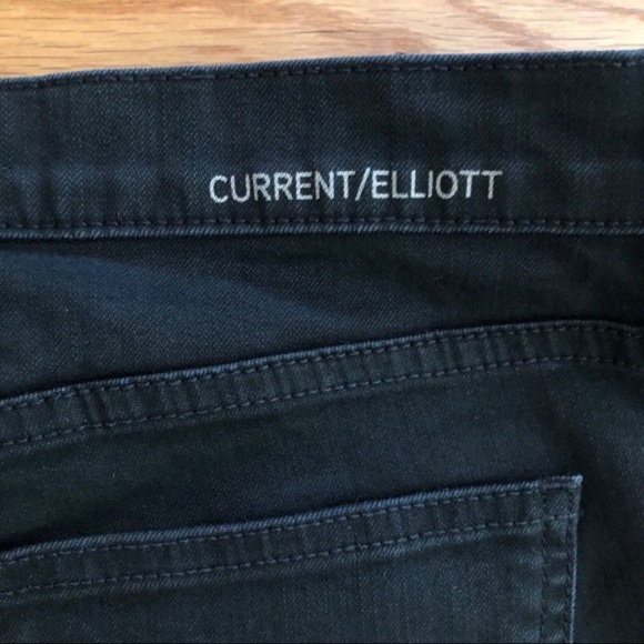 Current/Elliott Lambskin Leather Striped Cropped Matte Black High Waist Jeans - Picture 6 of 8